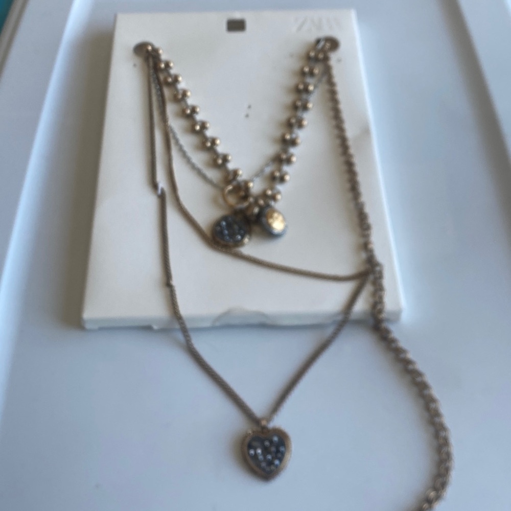 NWT Zara 3 Pack Combination Coin Chain Necklaces - Picture 3 of 11